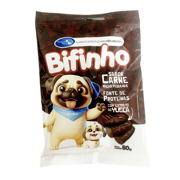 Bifinho Carne para Cães de Raças Pequenas - Petisco Premium com Yucca 50g