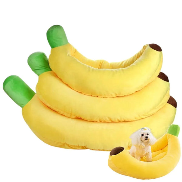 Cama Pet Confort Banana para Cães e Gatos - Design Divertido - 4 Tamanhos