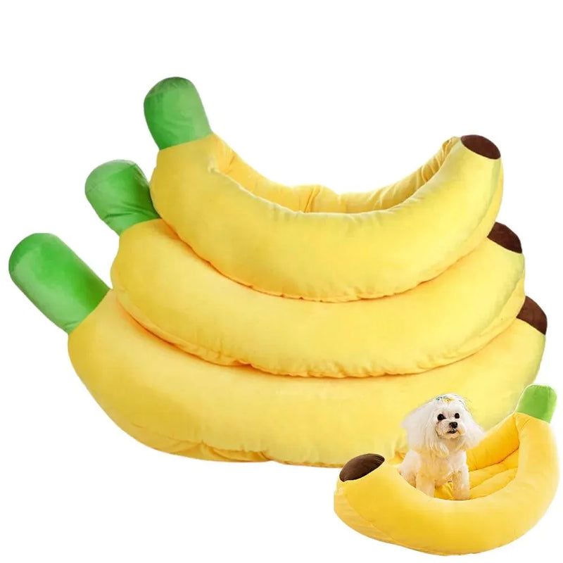 Cama Pet Confort Banana para Cães e Gatos - Design Divertido - 4 Tamanhos