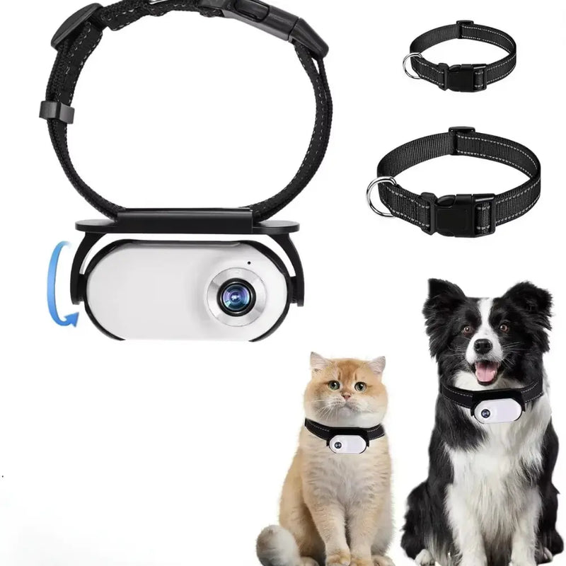 Câmera HD 1080P com Coleira Pet - Visão 120° - Grava Vídeo - para Cães e Gatos