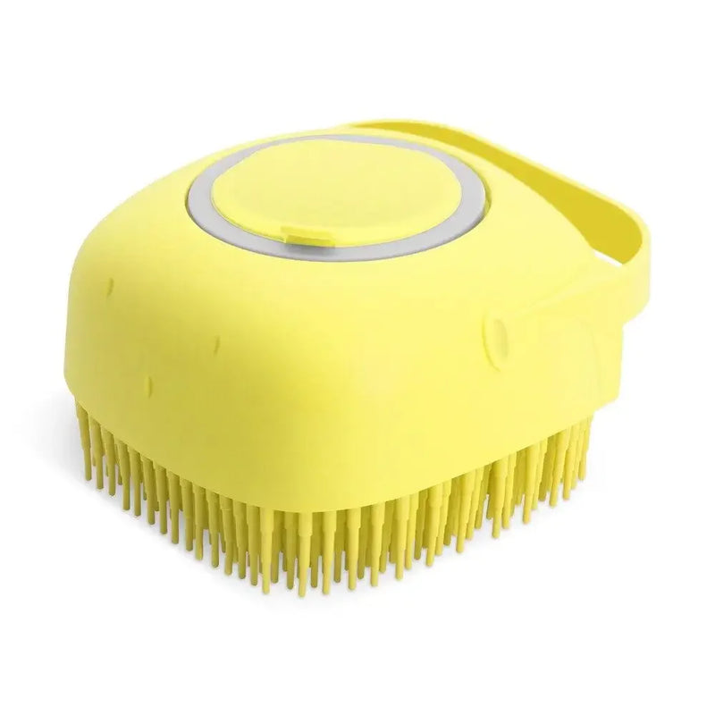 🐾 Escova de Banho e Dispensador de Shampoo 2 em 1: Cuidado Completo para Seu Pet! 🛁