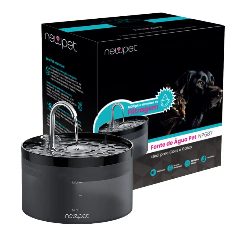 Bebedouro Automático Inteligente para Gatos e Cães - 2L, Filtro, USB e Silencioso