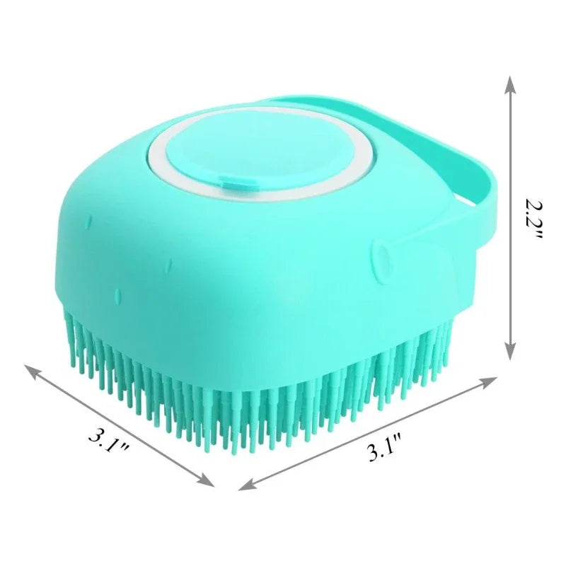 🐾 Escova de Banho e Dispensador de Shampoo 2 em 1: Cuidado Completo para Seu Pet! 🛁