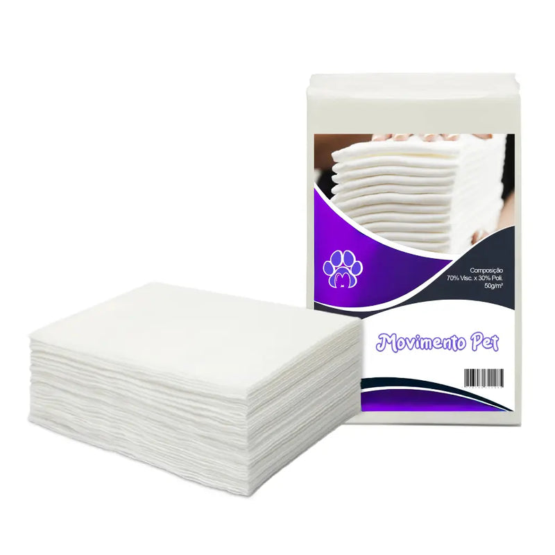 Toalha Descartável de Alta Absorção para Cães e Gatos - 50 Unidades 30x40cm