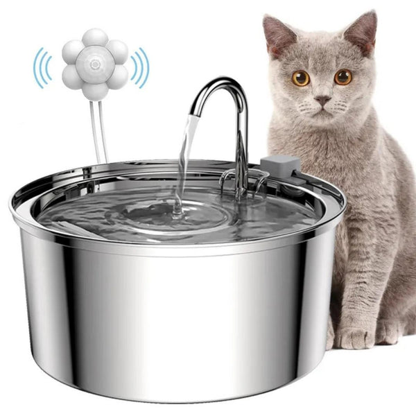 Bebedouro Automático para Gatos Inox 3,2L - Filtro Tripla Ação