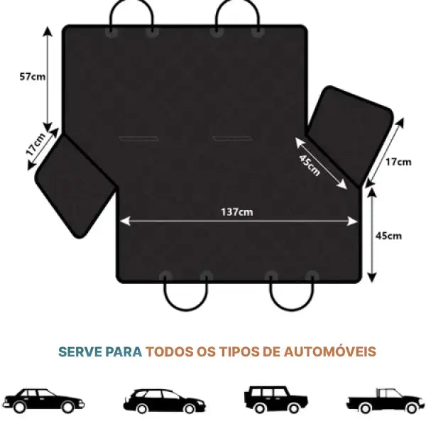 Capa Protetora Impermeável Banco Traseiro Carro Cão Gato Pet